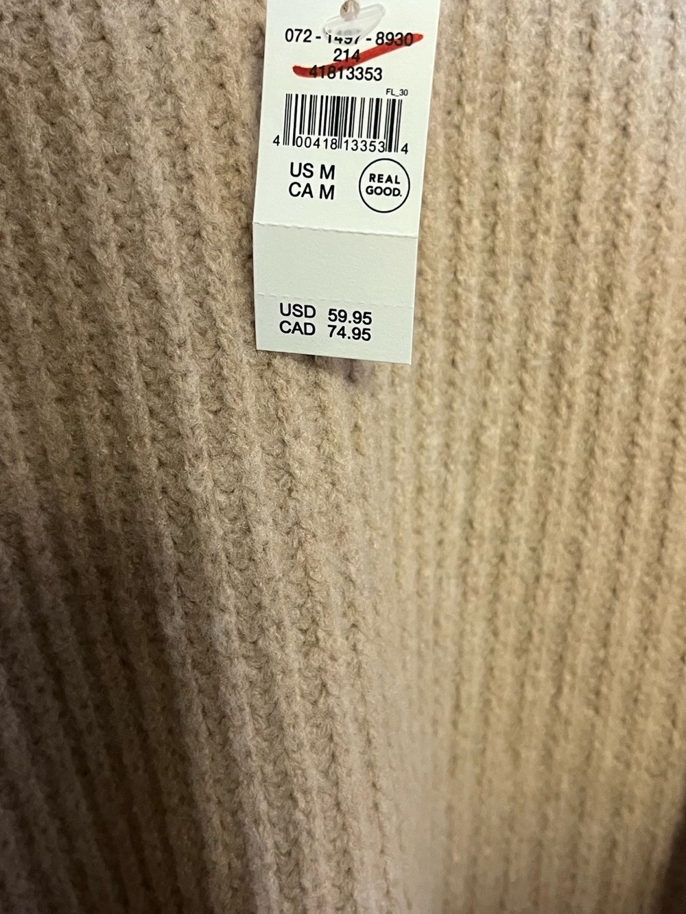 aerie Oversized Open-Front Cardigan in Camel Brown - Picture 2 of 5